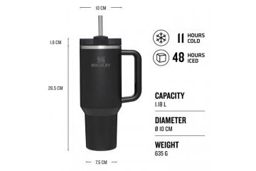 TERMOVKE Stanley Stanley The Quencher H2.0 FlowState Tumbler  1,2L Black Tonal